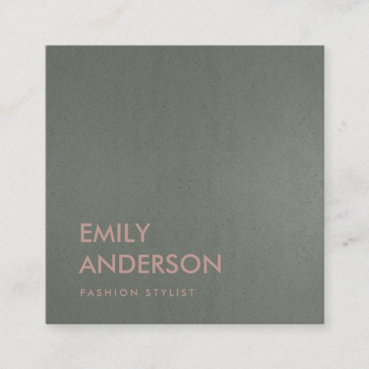 MODERNE TRENDY EENVOUDIGE MINIMALE FAUX DONKER ZIL VIERKANTE VISITEKAARTJE (Voorkant)