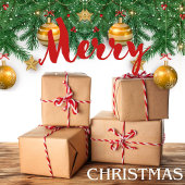 Moderne trendy, effen bruine kerstcadeau cadeaupapier