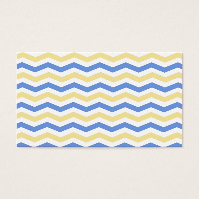 Moderne, trendy, elegant blauw en gele chevron visitekaartjes (Voorkant)