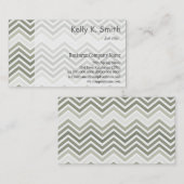 Moderne, trendy, elegant grijs en witte chevron visitekaartje (Voorkant / Achterkant)