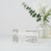 Moderne, trendy, elegant grijs en witte chevron visitekaartje (Staand voorkant)