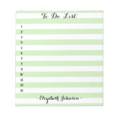 Moderne trendy elegante groene gestreepte takenlij notitieblok (Voorkant)