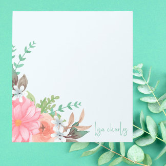 Moderne Trendy Elegante Waterverf Tropische Bloem Notitieblok