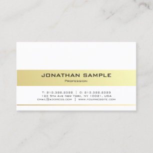 Moderne Trendy Elegante Witte Goud Strake Ontwerp Visitekaartje
