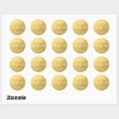 Moderne Trendy Faux Gouden Folie & Witte Bruiloft Ronde Sticker (Vel)