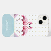 Moderne Trendy Flamingo Roze Meisjesachtige Naam Case-Mate iPhone Case (Achterkant (horizontaal))