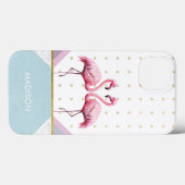 Moderne Trendy Flamingo Roze Meisjesachtige Naam Case-Mate iPhone Case (Achterkant (horizontaal))