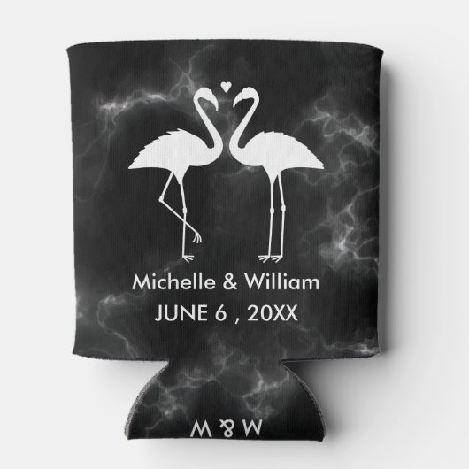 Moderne trendy flamingo's gepersonaliseerd  blikjeskoeler (Achterkant)