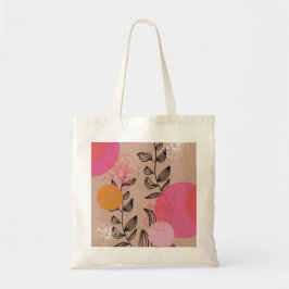 Moderne trendy florale artistieke kunst tote bag