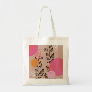 Moderne trendy florale artistieke kunst tote bag