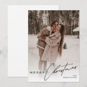 Moderne Trendy Foto Elegante Script Kerstmis Feestdagenkaart (Voorkant / Achterkant)