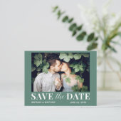 Moderne Trendy foto Eucalyptus Green slaat de datu Briefkaart (Staand voorkant)