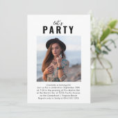 Moderne Trendy Foto Verjaardagsfeestuitnodiging Kaart (Staand voorkant)