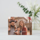 Moderne Trendy Foto Vrolijk en Helder Kerstmis Feestdagenkaart (Staand voorkant)