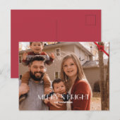 Moderne Trendy Foto Vrolijk en Helder Kerstmis Feestdagenkaart (Voorkant / Achterkant)