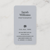 Moderne Trendy Fotograaf Verticaal Visitekaartje (Achterkant)