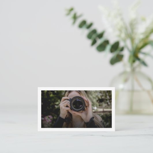 Moderne Trendy fotografiefoto Visitekaartje (Staand voorkant)