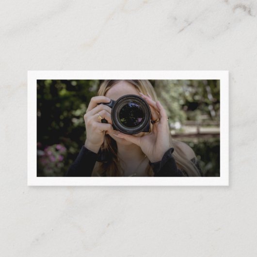 Moderne Trendy fotografiefoto Visitekaartje (Voorkant)