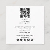 Moderne Trendy Full Photo Black White Photography Vierkante Visitekaartje (Achterkant)