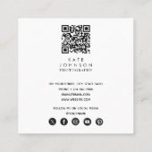 Moderne Trendy Full Photo QR Code Social Media Vierkante Visitekaartje (Achterkant)