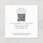 Moderne Trendy Full Photo QR Code Social Media Vierkante Visitekaartje (Achterkant)
