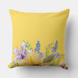 Moderne trendy gele grieskfamilie mam schattig kussen