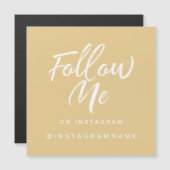 Moderne trendy gele sociale media volgen me magnee (Voorkant / Achterkant)