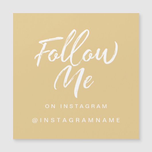 Moderne trendy gele sociale media volgen me magnee (Voorkant)