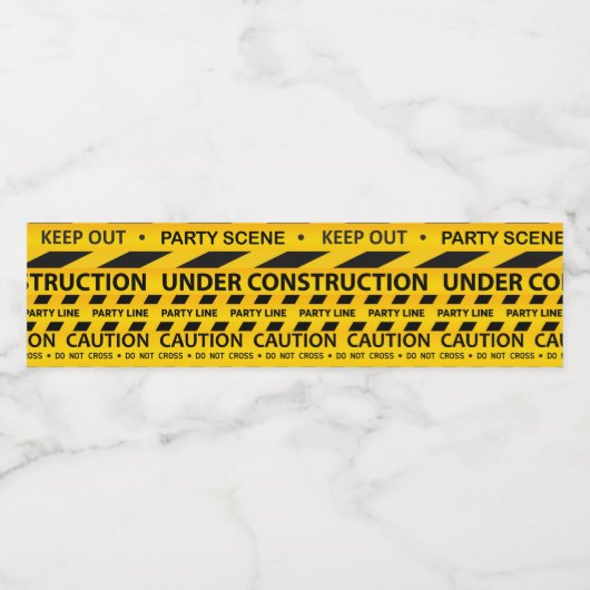 Moderne trendy gele zwarte constructie dump truck waterfles etiket (Enkel label)