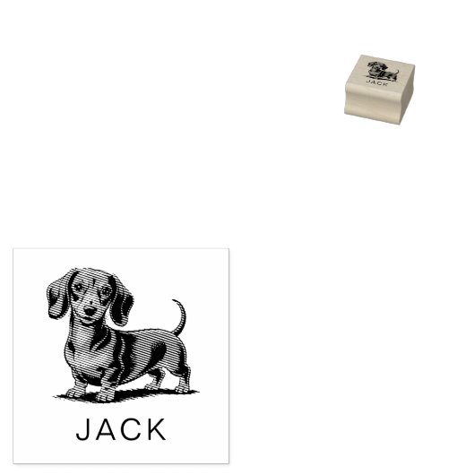 Moderne trendy gepersonaliseerde Dachshund  Rubberstempel (Gestempeld)