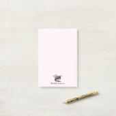Moderne trendy gepersonaliseerde honingbij roze post-it® notes (Op bureau)