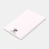 Moderne trendy gepersonaliseerde honingbij roze post-it® notes (Schuin)