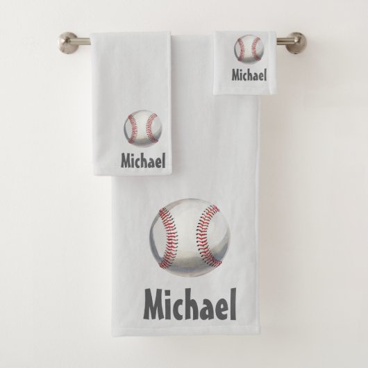Moderne trendy gepersonaliseerde honkbalsport bad handdoek (Insitu)