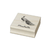 Moderne trendy gepersonaliseerde naam Peacock Rubberstempel (Stempel)