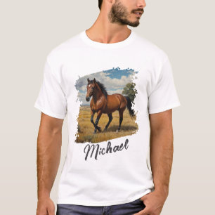Moderne trendy gepersonaliseerde paardenfoto en te t-shirt
