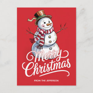 Moderne Trendy Gepersonaliseerde Prettig Kerstman Feestdagenkaart