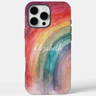 Moderne trendy gepersonaliseerde regenboog iPhone 16 pro max hoesje