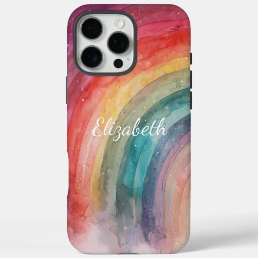 Moderne trendy gepersonaliseerde regenboog Case-Mate iPhone case (Achterkant)
