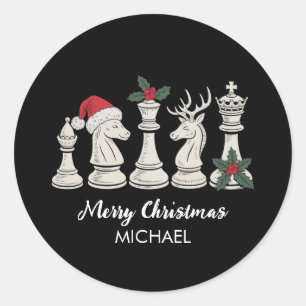 Moderne trendy gepersonaliseerde schaakstukken Ker Ronde Sticker