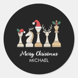Moderne trendy gepersonaliseerde schaakstukken Ker Ronde Sticker