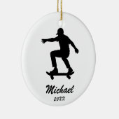 Moderne trendy gepersonaliseerde skateboarder keramisch ornament (Rechts)