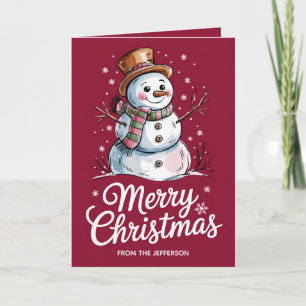 Moderne trendy gepersonaliseerde vrolijk kerstmis feestdagen kaart