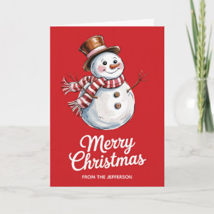 Moderne trendy gepersonaliseerde vrolijk kerstmis  feestdagen kaart