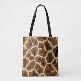 Moderne trendy Giraffe print bruin Tote Bag