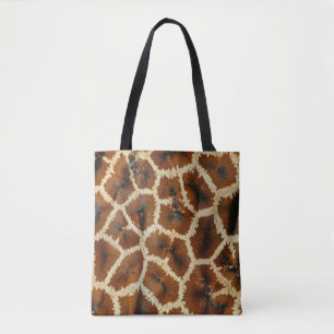 Moderne trendy Giraffe print bruin Tote Bag