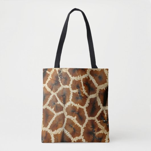 Moderne trendy Giraffe print bruin Tote Bag (Voorkant)