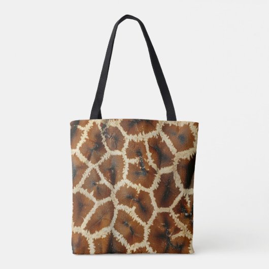 Moderne trendy Giraffe print bruin Tote Bag (Achterkant)