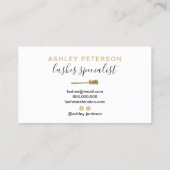 Moderne trendy girly gouden wimpers borstel blush  visitekaartje (Achterkant)