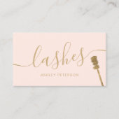 Moderne trendy girly gouden wimpers borstel blush  visitekaartje (Voorkant)