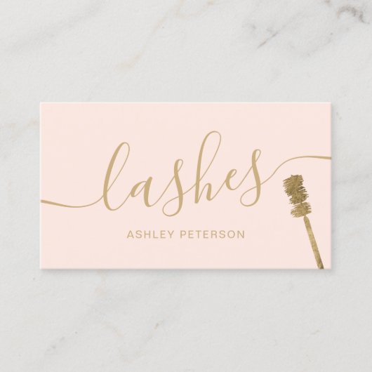 Moderne trendy girly gouden wimpers borstel blush  visitekaartje (Voorkant)